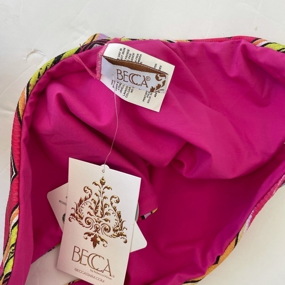 Becca by Rebecca Virtue pink Farah hipster reversible bikini bottoms M NWT - Picture 8 of 9